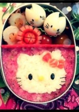 キャラ弁☆簡単型抜きキティちゃん-レシピのメイン写真