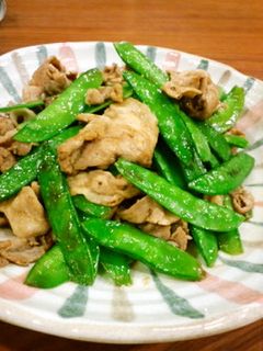 サヤエンドウと豚肉のオイスター炒め-レシピのメイン写真