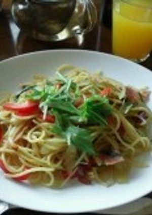 超簡単♪ベーコンと水菜の和風春パスタ-レシピのメイン写真