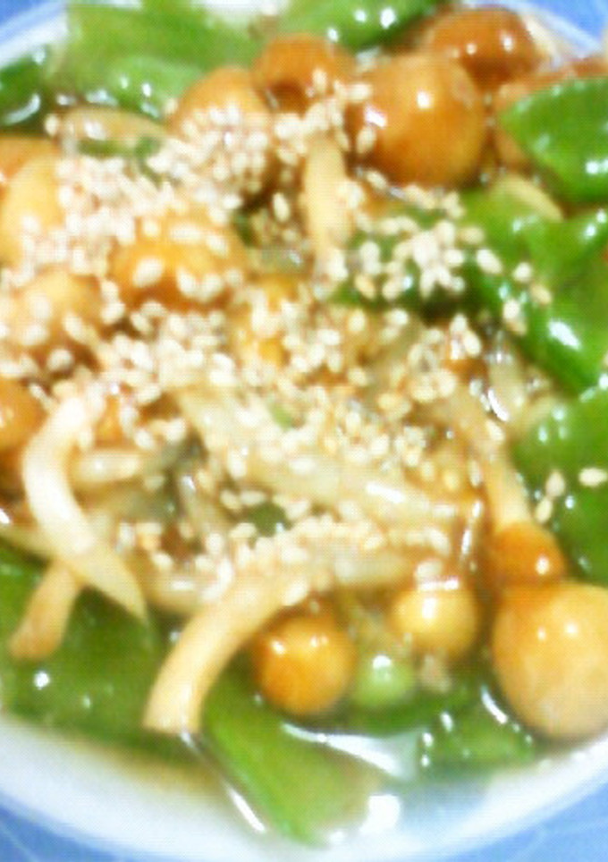 刻み絹さやなめこの胡麻うま塩和え★-レシピのメイン写真