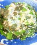 白滝絹さや海苔の胡麻うま塩和え