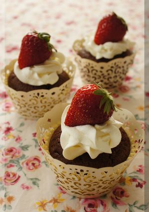 * ベリー＆チョコ no カップケーキ♪-レシピのメイン写真