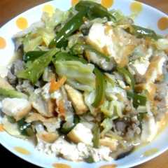 รูปของ 厚揚げと肉野菜の塩麹と麺つゆ味付け