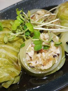 豆腐の蒸しロールキャベツ(和風あんかけ)-レシピのメイン写真