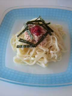 時短レシピ!梅ツナマヨうどん-レシピのメイン写真
