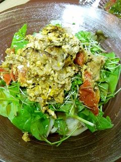 豚肉とトマトの卵とじサラダうどん-レシピのメイン写真