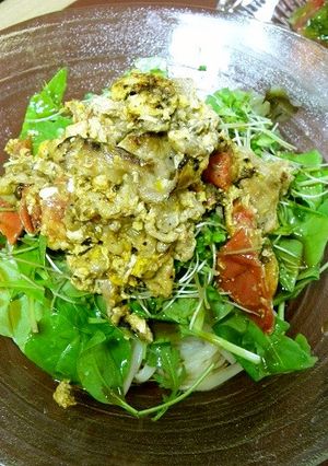 豚肉とトマトの卵とじサラダうどん-レシピのメイン写真