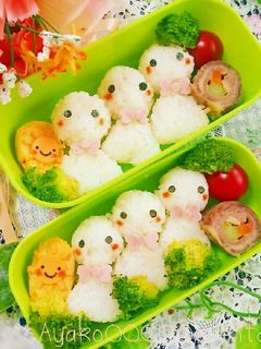 キャラ弁☆簡単可愛いてるてる坊主おにぎり-レシピのメイン写真