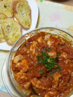 鶏むね肉とトマト缶のレンジ煮込み-レシピのメイン写真