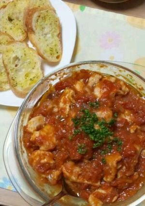 鶏むね肉とトマト缶のレンジ煮込み-レシピのメイン写真