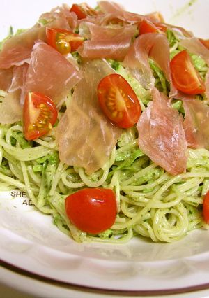 生ハムのっけの♥パスタジェノベーゼ♥-レシピのメイン写真