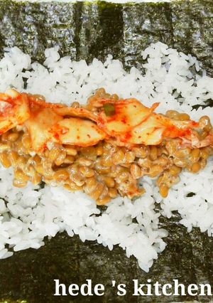 納豆キムチ海苔巻き☆ランチ・夜食に♪-レシピのメイン写真