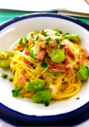 ②そら豆とベーコンのクリームチーズパスタ-レシピのメイン写真