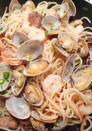 海老♥あさり♥たらこ♥の旨っパスタ～！！-レシピのメイン写真