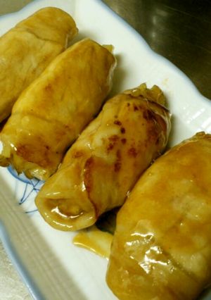 ﾃﾘﾔｷ風豚ﾛｰｽ馬鈴薯ﾁｰｽﾞ巻き-レシピのメイン写真
