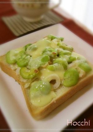 そら豆と◎竹輪◎の和なトースト♪-レシピのメイン写真