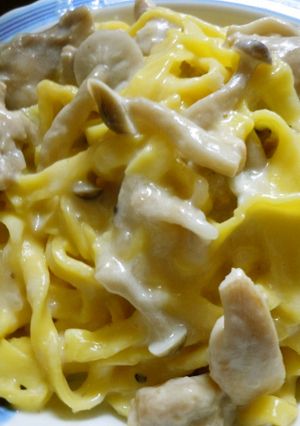 ノンオイルでチキンクリームパスタ-レシピのメイン写真