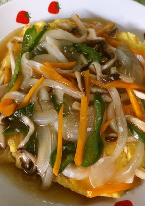 卵焼き野菜たっぷり甘酢あんかけ-レシピのメイン写真