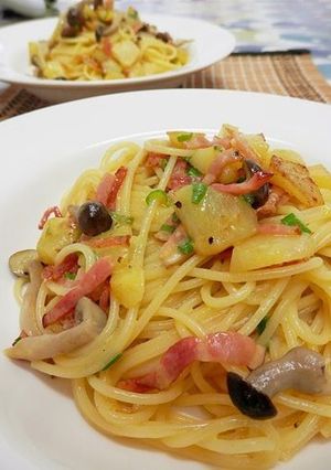 カルボ風ポテトときのこのパスタ-レシピのメイン写真