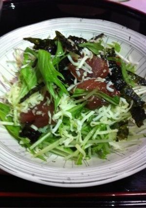 簡単水菜とマグロのサラダ-レシピのメイン写真
