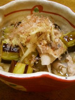 揚げ茄子と茹で豚のあっさり煮-レシピのメイン写真