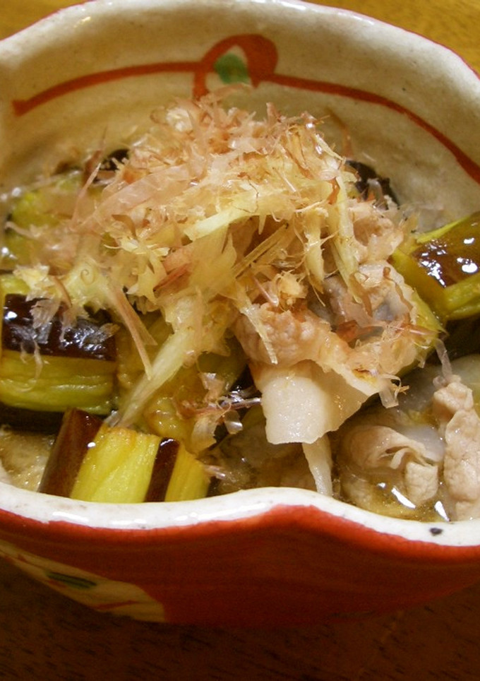 揚げ茄子と茹で豚のあっさり煮-レシピのメイン写真
