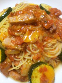 ズッキーニのトマトパスタ♪-レシピのメイン写真