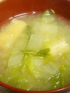 白菜と薄揚げの味噌汁-レシピのメイン写真