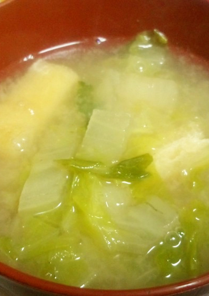 白菜と薄揚げの味噌汁-レシピのメイン写真
