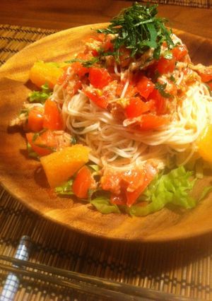 トマトとツナの冷製和風そうめん-レシピのメイン写真