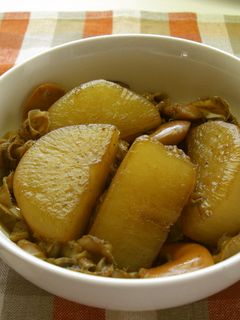 ホタテのみみと大根の煮物(すき焼きタレ)-レシピのメイン写真