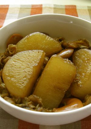 ホタテのみみと大根の煮物（すき焼きタレ）-レシピのメイン写真