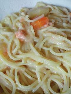 シチューリメイク★鮭クリームパスタ-レシピのメイン写真