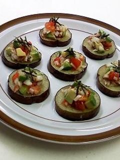 焼なすのアボカドトマトソース カナッペ風-レシピのメイン写真