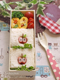 【キャラ弁】カニカマのりんご弁当-レシピのメイン写真
