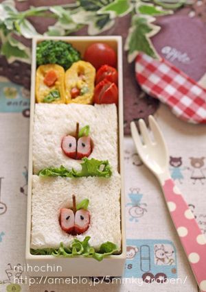 【キャラ弁】カニカマのりんご弁当-レシピのメイン写真