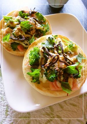 ブロッコリー×ハム×塩昆布の和トースト-レシピのメイン写真