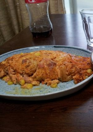 キムチ、コーン、ベーコンの卵焼き-レシピのメイン写真
