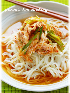 ピリ辛豚しゃぶのせ*ぶっかけ冷やしうどん-レシピのメイン写真