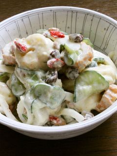 きゅうりバナナ納豆アボカドの塩麹サラダ-レシピのメイン写真