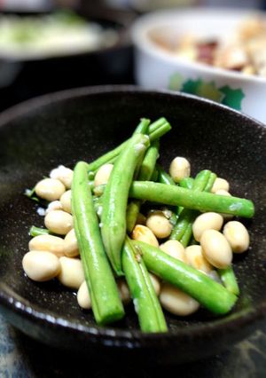 小さな野菜☆サヤインゲンと大豆の塩麹和え-レシピのメイン写真