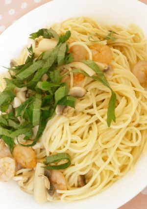 一人御膳□エビときのこのあっさりパスタ-レシピのメイン写真
