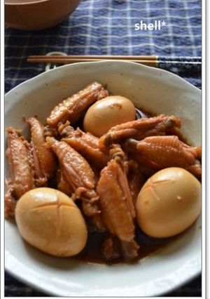 鶏手羽中と卵の塩麹入りコクうま煮☆-レシピのメイン写真