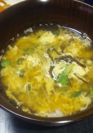 塩昆布ＤＥかき玉汁-レシピのメイン写真