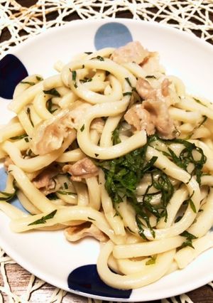 アッサリ！大葉と豚バラの焼きうどん-レシピのメイン写真