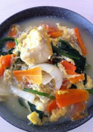 しらすと野菜たっぷり高野豆腐の卵とじ-レシピのメイン写真