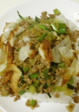 簡単♪包まないから5分で!ズボラ餃子丼-レシピのメイン写真