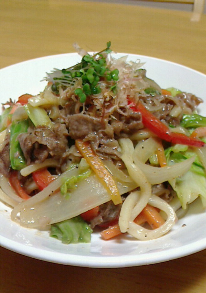 超簡単！野菜たっぷり和風焼きうどん-レシピのメイン写真