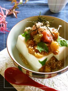 梅わさび 冷やしなめこあんかけ豆腐-レシピのメイン写真