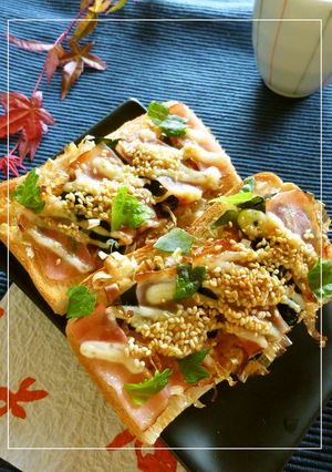 わかめと鰹とベーコンの梅わさびトースト-レシピのメイン写真